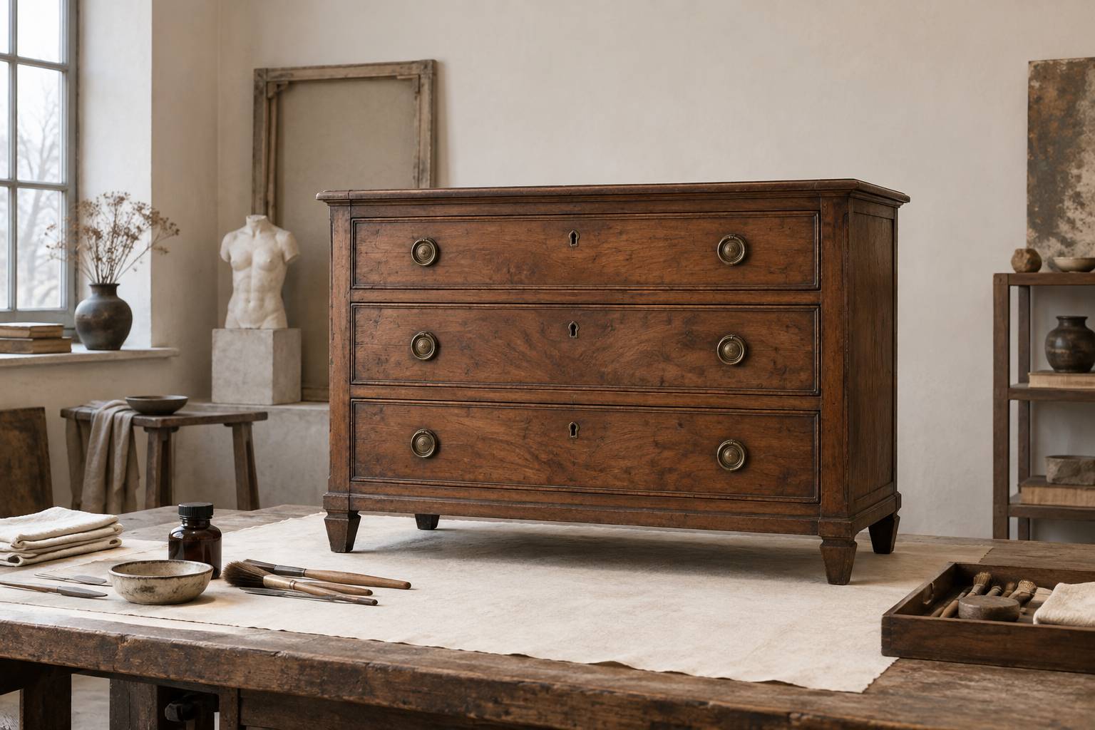 Illustration éditoriale du sujet : Patina originale del mobile: perché non va mai rimossa